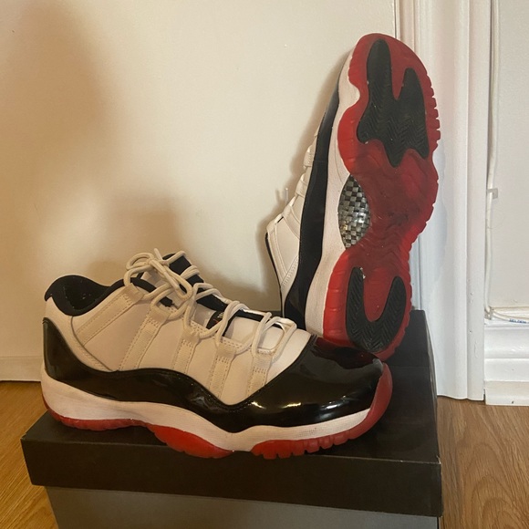 These are Jordan 11 Concord Breds. They are size 7 youth. Barely worn. - Picture 2 of 3